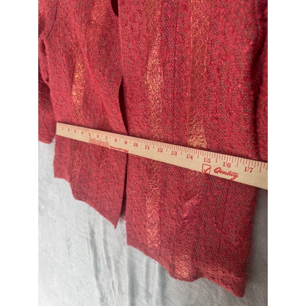 Chanel 99P Pink Salmon Metallic Tweed Belted Jacket P13210V07517 FR 40 US 4 6 8 - Picture 4 of 12